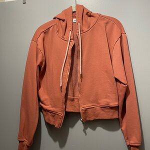 Rust Orange Cropped Hoodie